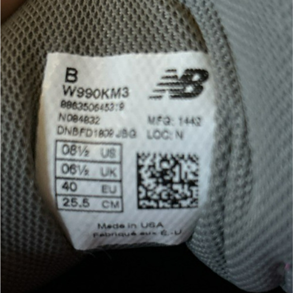 New Balance 990v3 Womens 8.5 Breast Cancer Awareness Running Shoes Gray Pink - Picture 12 of 16